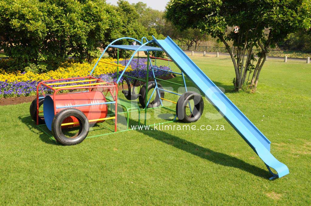 otorcar With 1 Bench , 1 Tyreswing , Handrings  + 3m Steel Slide 